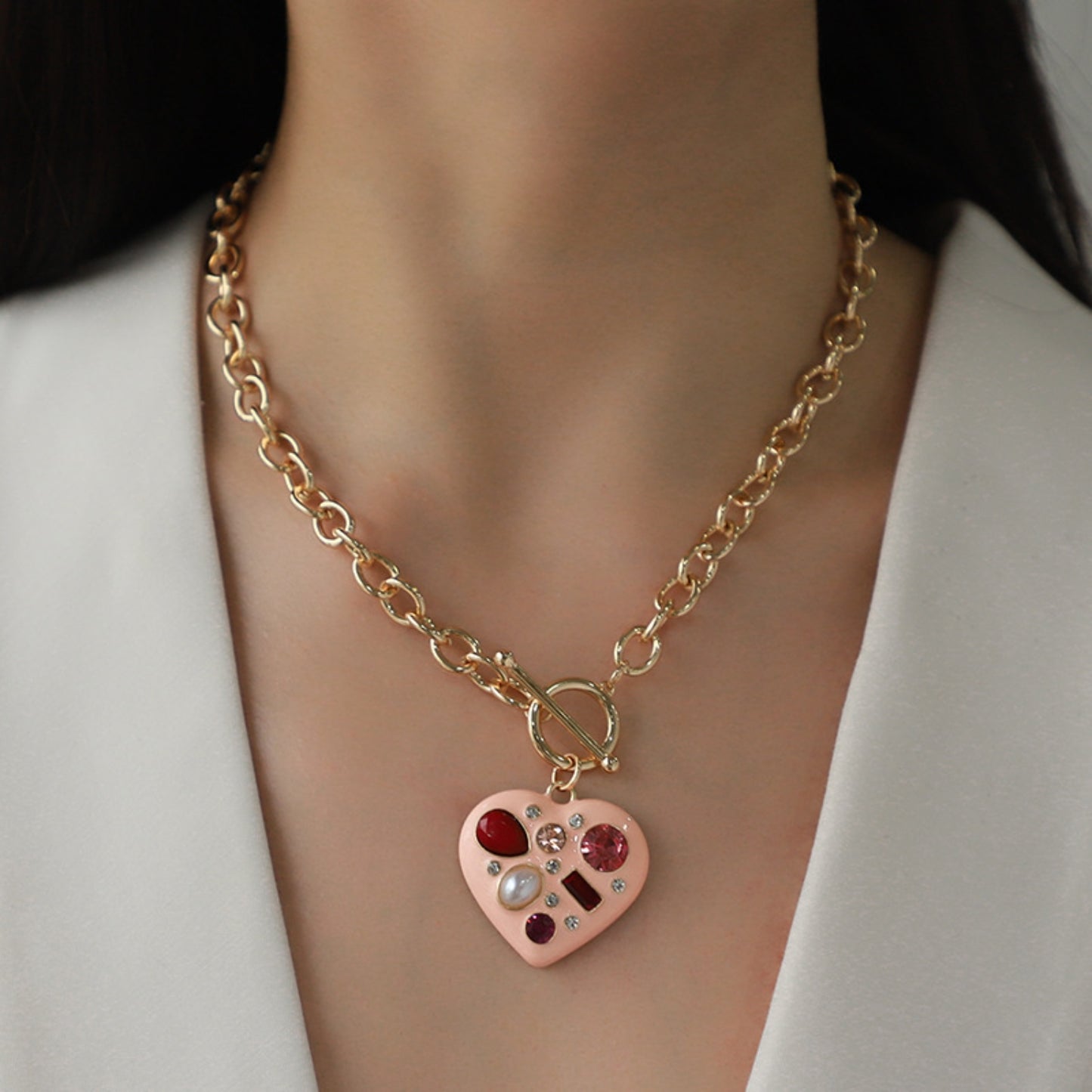 Heart Pendant Alloy Necklace