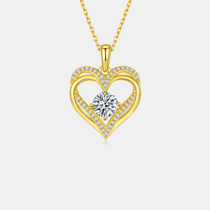 1.2 Carat Moissanite 925 Sterling Silver Heart Necklace