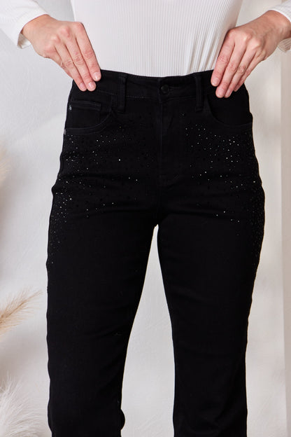 Judy Blue Full Size Rhinestone Embellished Slim Jeans