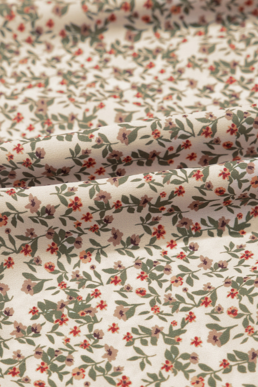 Floral Print Puff Sleeve Smocked Top