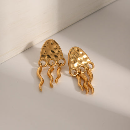 18K Gold-Plated Stainless Steel Jellyfish Earrings