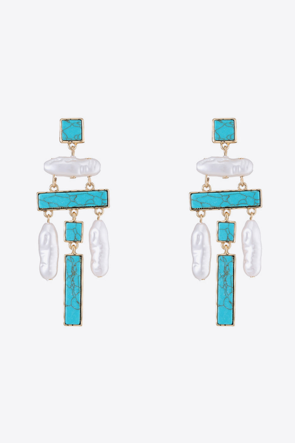 Turquoise Alloy Earrings