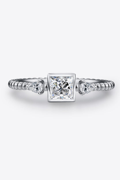 Moissanite Square Shape 925 Sterling Silver Ring