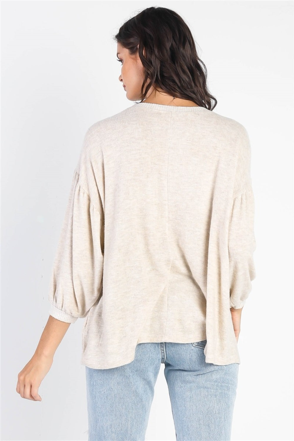 Cherish Apparel Drop Shoulder Puff Sleeve Top