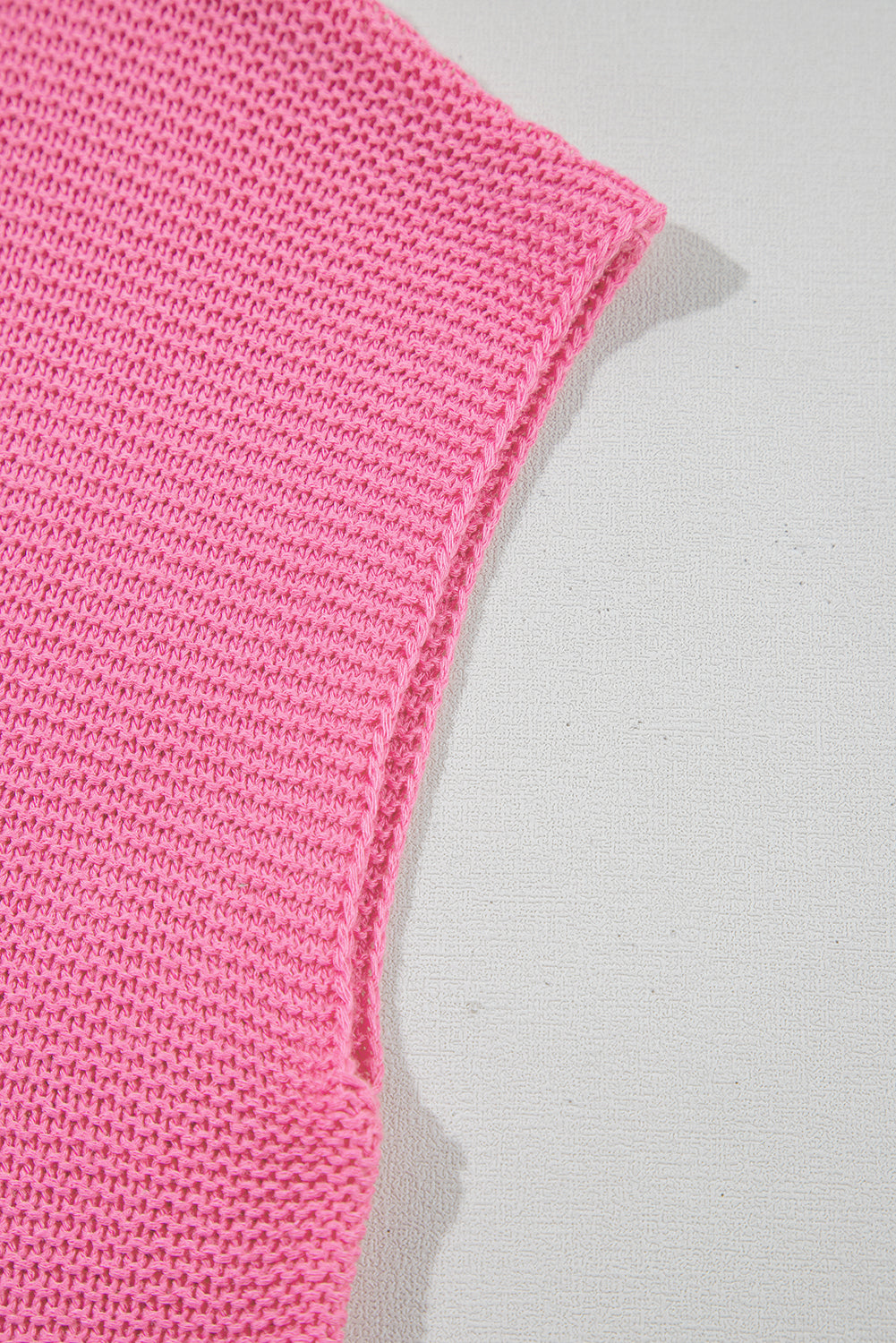 Sachet Pink Solid Color Sweater Tee with Side Slits