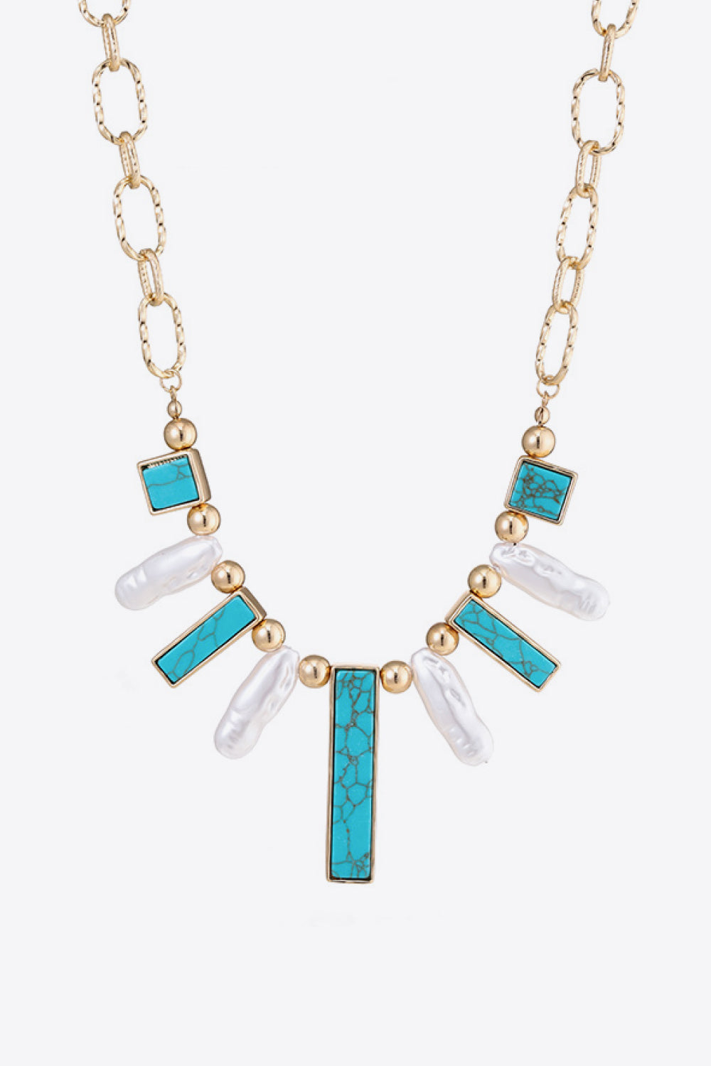 Turquoise Alloy Necklace