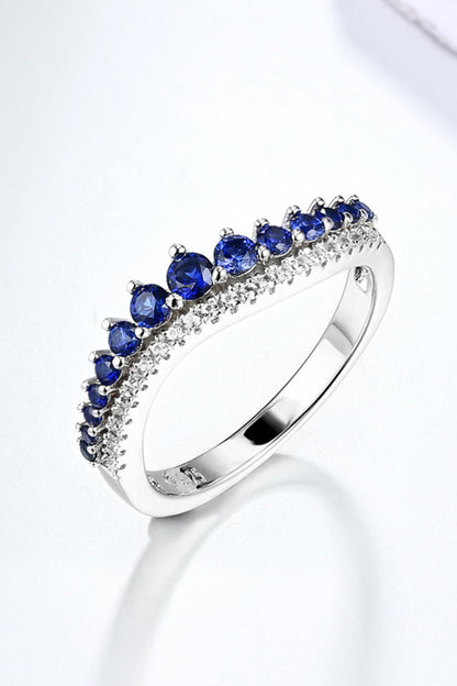 Lab-Grown Sapphire 925 Sterling Silver Rings