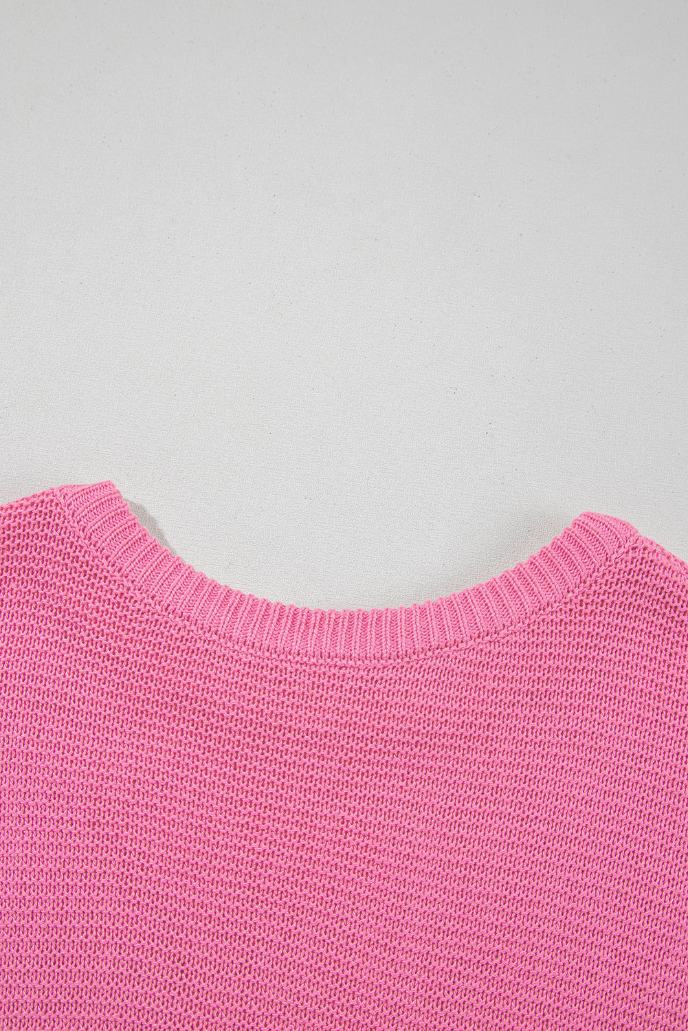 Sachet Pink Solid Color Sweater Tee with Side Slits