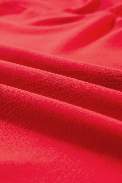 Red Solid Classic Crewneck Pullover Sweatshirt