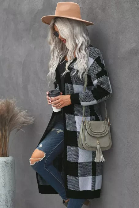 Buffalo Plaid Duster Cardigan