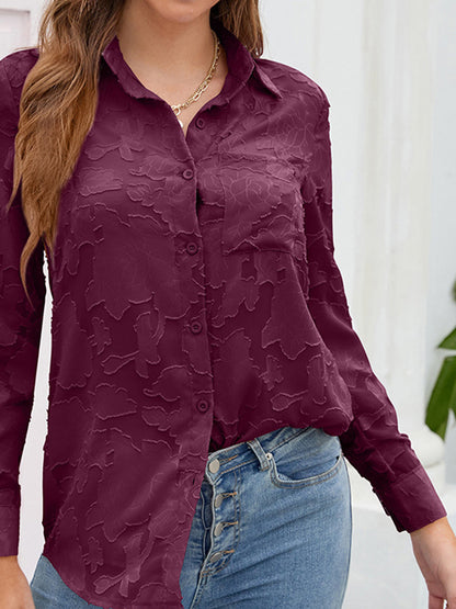 Flower Collared Neck Button Up Shirt