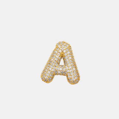 Gold-Plated Inlaid Zircon Letter Necklace