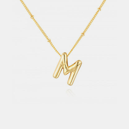 Gold-Plated Letter Pendant Necklace