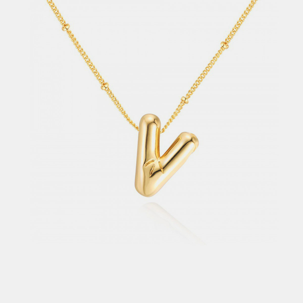 Gold-Plated Letter Pendant Necklace