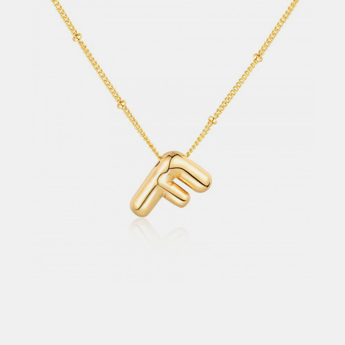 Gold-Plated Letter Pendant Necklace