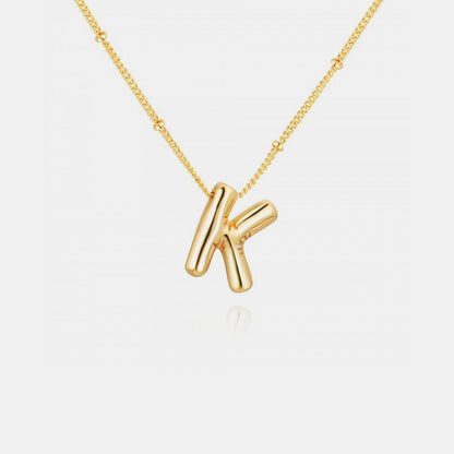 Gold-Plated Letter Pendant Necklace