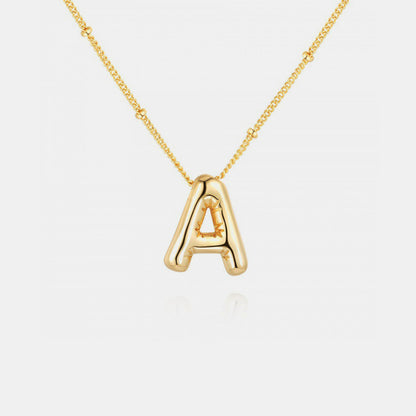 Gold-Plated Letter Pendant Necklace