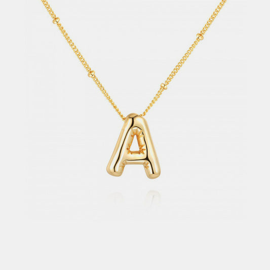 Gold-Plated Letter Pendant Necklace