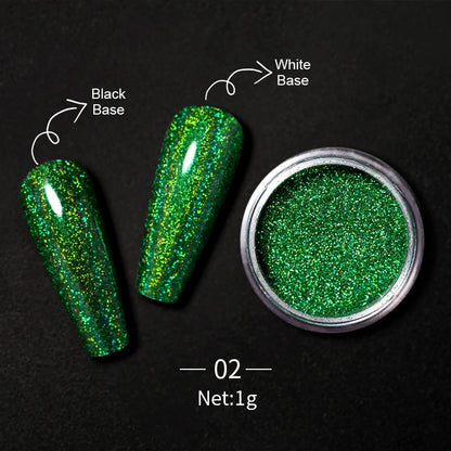 1Box Nail Mirror Glitter Powder Metallic Colorful Dust Metal Effect Nail Glitter Gold Nail Art UV Gel Polish Chrome Flakes Dust