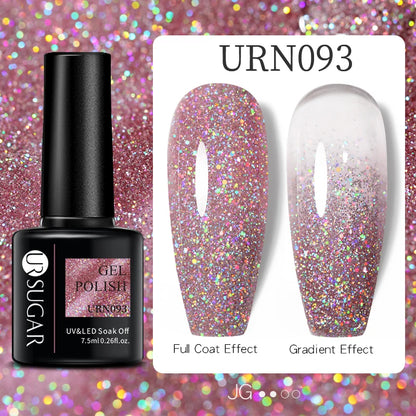 UR SUGAR 7.5ml Glitter Nude Color Nail Gel Polish Semi-permanent Varnish Soak Off Nail Art Base Top Coat UV LED Gel Manicure