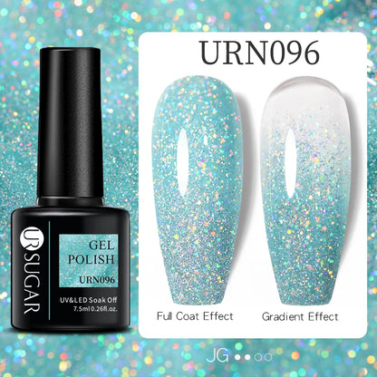 UR SUGAR 7.5ml Glitter UV Gel Nail Polish Glitter Sequins Soak Off UV Gel Varnish Colorful Nail Gel Polish DIY Nail Art Polish