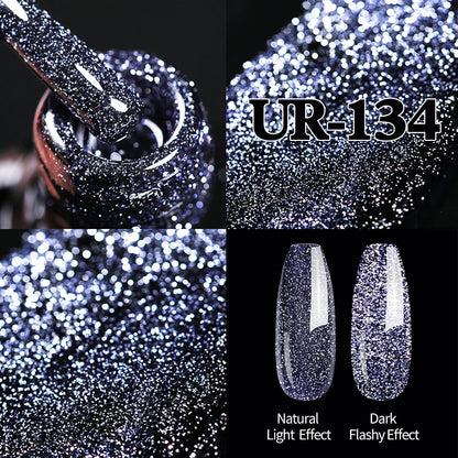 UR SUGAR 7.5ml Champagne Silver Reflective Glitter Gel Nail Polish Laser Sparkling Hybird Soak Off Nail Art UV LED Varnishes