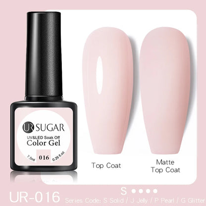 UR SUGAR Pink Nude Gold Glitter Nail Gel Polish Semi Permanent Varnish Nail Gel UV LED Manicure Nail Art Design