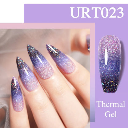 UR SUGAR 7.5ml Thermal Gel Polish 3 Colors Temperature Color Changing Glitter UV Gel Varnish Soak Off UV LED Gel Lacquers