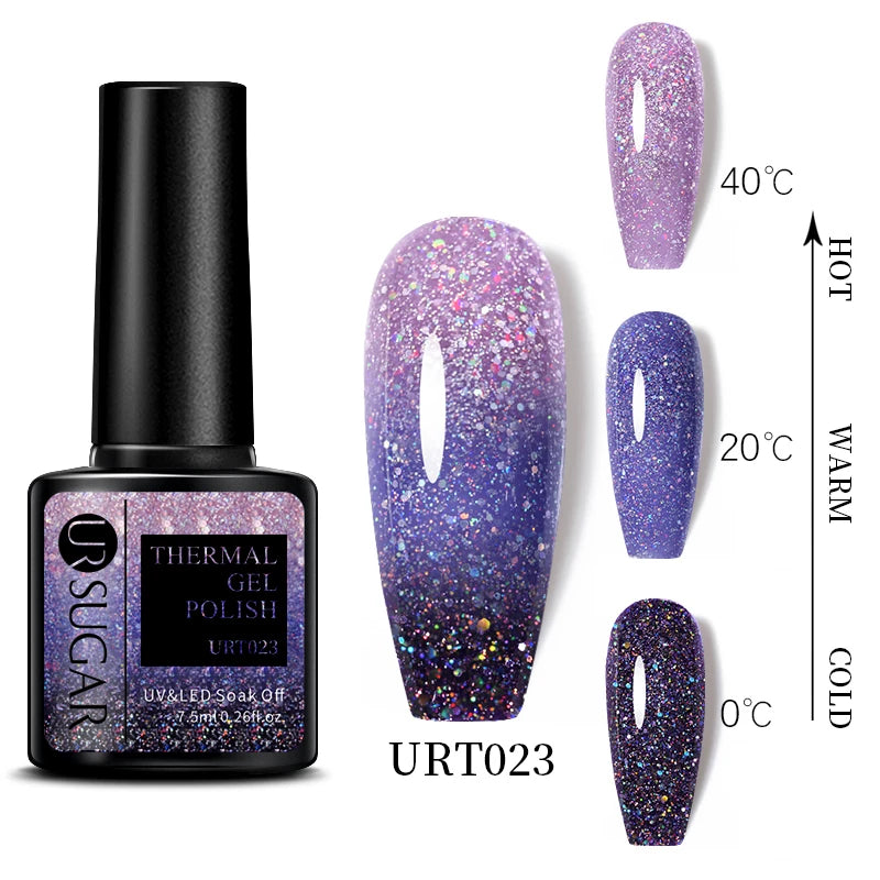 UR SUGAR Thermal Ultra-thin Nail Gel Polish 3 Layers Temperature Changing Gel Varnish Soak Off UV Led Nail Art Manicures