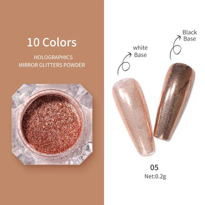 1Box Nail Mirror Glitter Powder Metallic Colorful Dust Metal Effect Nail Glitter Gold Nail Art UV Gel Polish Chrome Flakes Dust