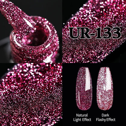 UR SUGAR 7.5ml Champagne Silver Reflective Glitter Gel Nail Polish Laser Sparkling Hybird Soak Off Nail Art UV LED Varnishes