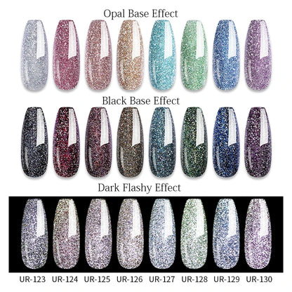 UR SUGAR 7.5ml Champagne Silver Reflective Glitter Gel Nail Polish Laser Sparkling Hybird Soak Off Nail Art UV LED Varnishes