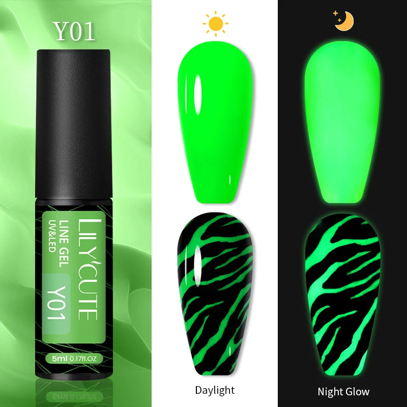 LILYCUTE 5ml White Black Liner Gel Nail Polish Colorful French Painting Stripe Semi Permanent Drawing Nail Art UV Gel Varnish