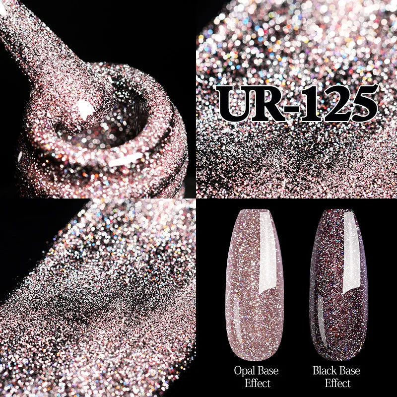 UR SUGAR 7.5ml Champagne Silver Reflective Glitter Gel Nail Polish Laser Sparkling Hybird Soak Off Nail Art UV LED Varnishes