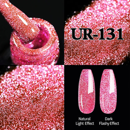 UR SUGAR 7.5ml Champagne Silver Reflective Glitter Gel Nail Polish Laser Sparkling Hybird Soak Off Nail Art UV LED Varnishes