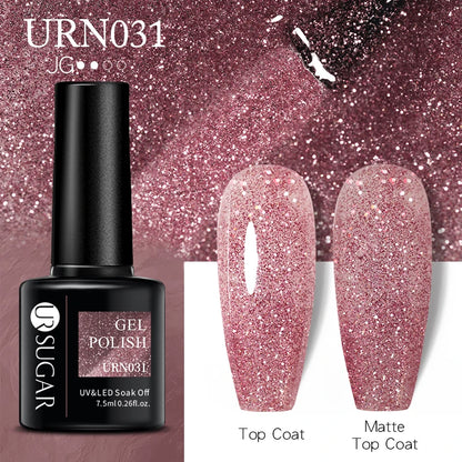 UR SUGAR 7.5ml Sparking Shiny Glitter Nude Color Gel Nail Polish Semi-permanent Varnish Soak Off UV LED Gel Nail Art Manicure