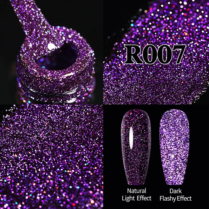 UR SUGAR 7.5ml Champagne Silver Reflective Glitter Gel Nail Polish Laser Sparkling Hybird Soak Off Nail Art UV LED Varnishes