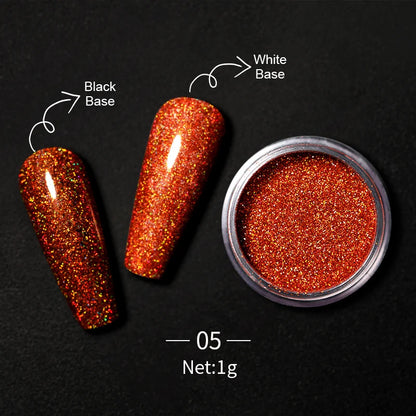 1Box Nail Mirror Glitter Powder Metallic Colorful Dust Metal Effect Nail Glitter Gold Nail Art UV Gel Polish Chrome Flakes Dust
