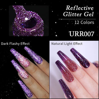 UR SUGAR 7.5ML Sparkling Reflective Glitter Gel Nail Polish Champagne Gold Sliver Manicure Semi Permanent UV Varnish Nail Art