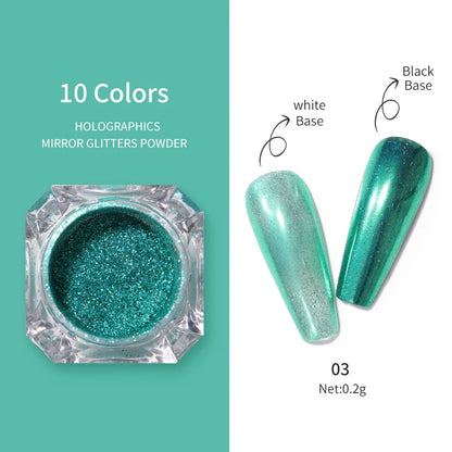 1Box Nail Mirror Glitter Powder Metallic Colorful Dust Metal Effect Nail Glitter Gold Nail Art UV Gel Polish Chrome Flakes Dust