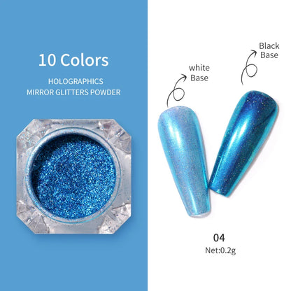 1Box Nail Mirror Glitter Powder Metallic Colorful Dust Metal Effect Nail Glitter Gold Nail Art UV Gel Polish Chrome Flakes Dust