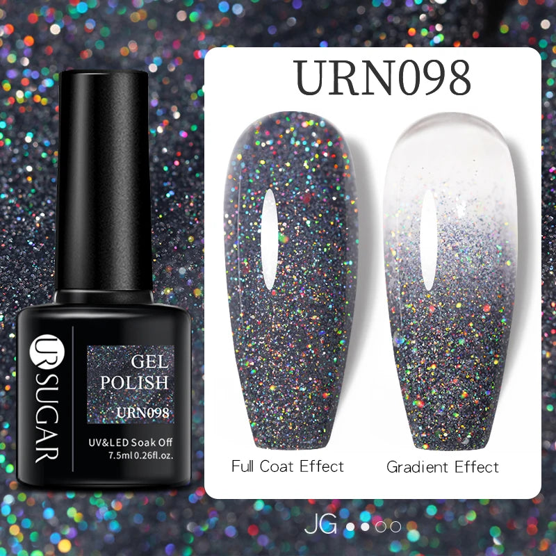 UR SUGAR 7.5ml Glitter Nude Color Nail Gel Polish Semi-permanent Varnish Soak Off Nail Art Base Top Coat UV LED Gel Manicure