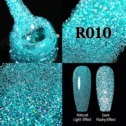 UR SUGAR 7.5ml Champagne Silver Reflective Glitter Gel Nail Polish Laser Sparkling Hybird Soak Off Nail Art UV LED Varnishes