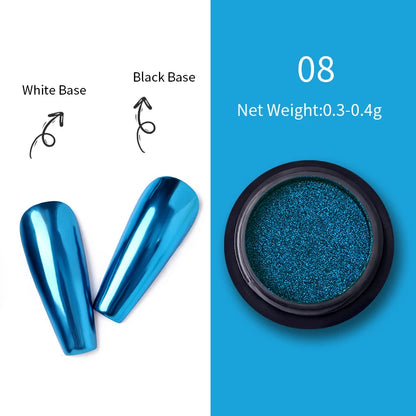 1Box Nail Mirror Glitter Powder Metallic Colorful Dust Metal Effect Nail Glitter Gold Nail Art UV Gel Polish Chrome Flakes Dust
