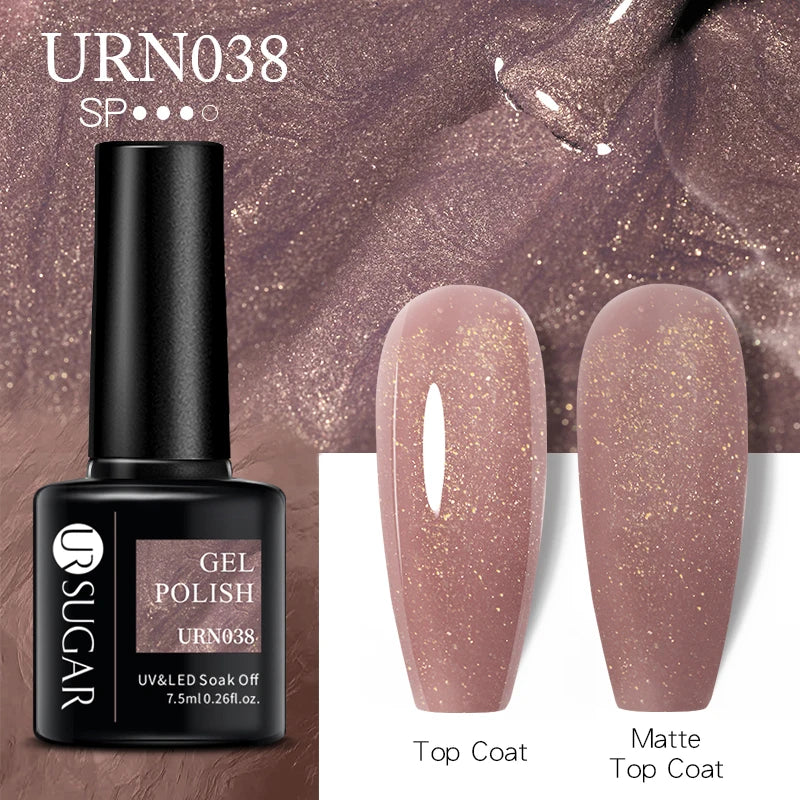 UR SUGAR 7.5ml Sparking Shiny Glitter Nude Color Gel Nail Polish Semi-permanent Varnish Soak Off UV LED Gel Nail Art Manicure