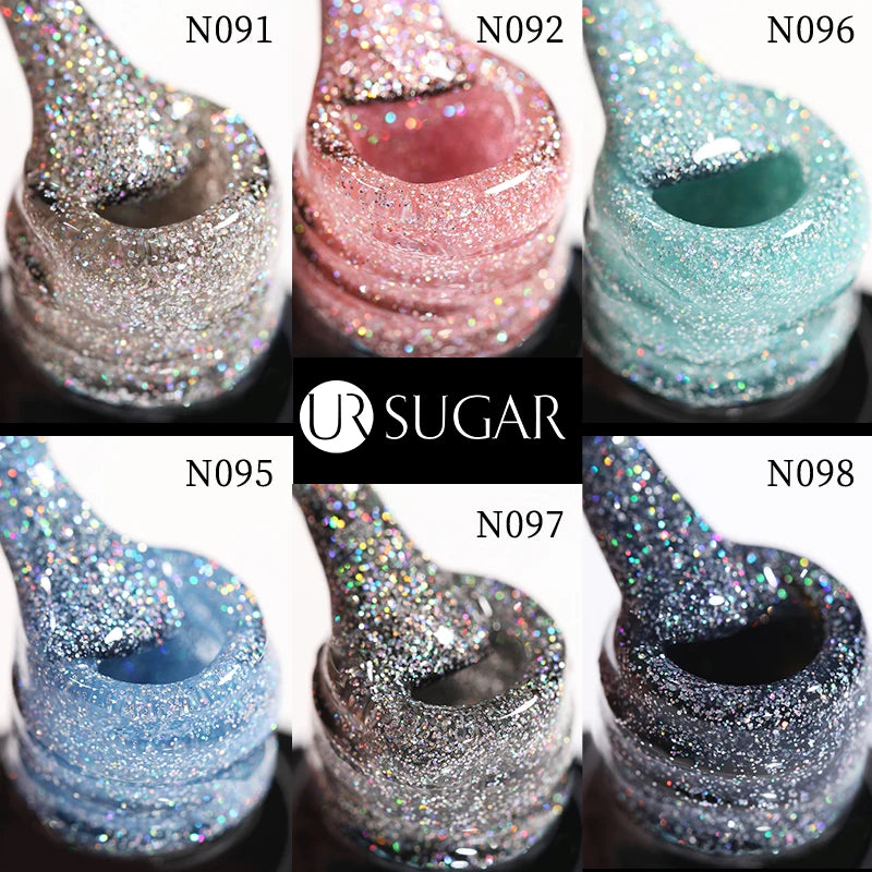 UR SUGAR 7.5ml Glitter Gel Nail Polish Sparkly Sequins UV LED Soak Off Varnish For Manicure Semi Permanent Nail Art Gel Polish