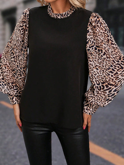 Fashion Leopard Print Print Women's Long-Sleeve Shirt Pullover