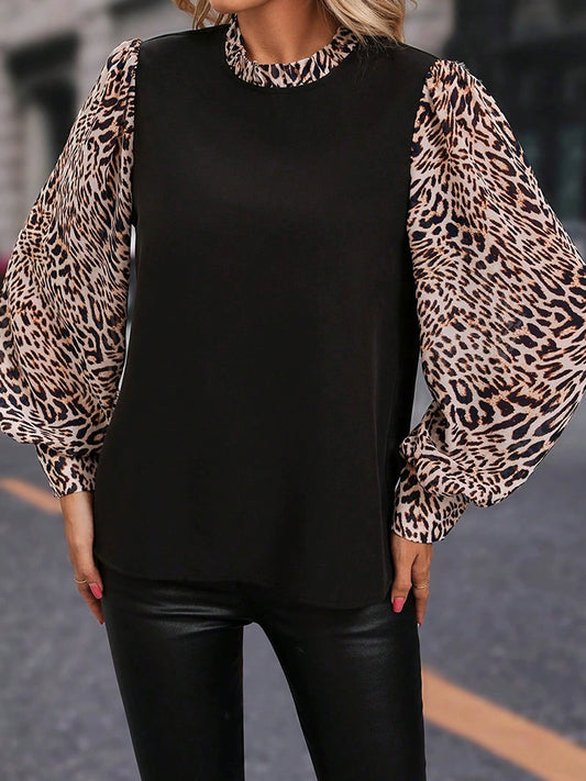 Fashion Leopard Print Print Women's Long-Sleeve Shirt Pullover
