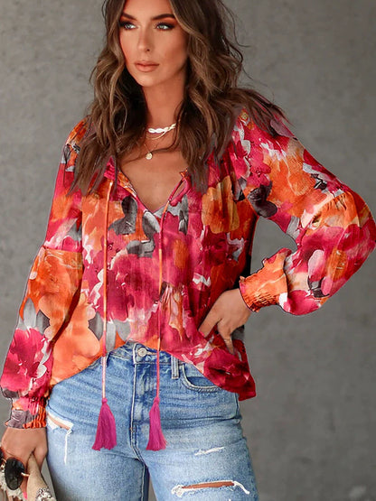 V Neck Long Sleeves Fashion Loose Cool Casual Wind Pullover