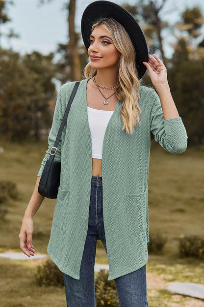 Open Front Long Sleeve Cardigan